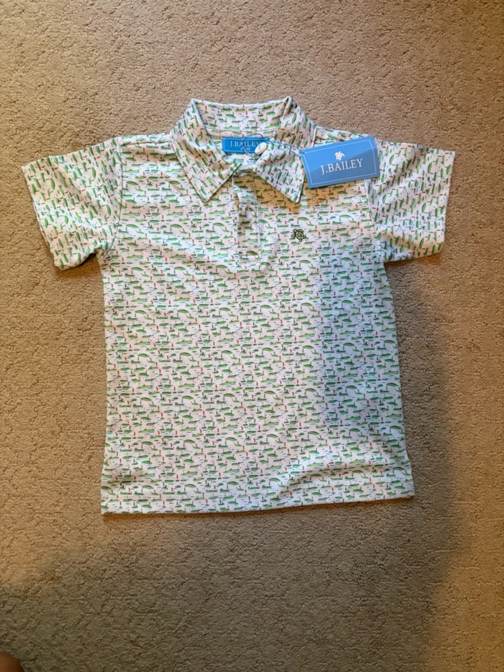 J. Bailey Boys' Golf Print Performance Polo